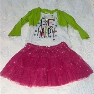 Size M (7/8) Green and Pink Be Happy Outfit